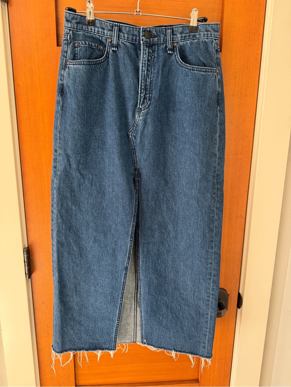 Rag & Bone Avery Kaihara Japanese 100% Cotton Ari Denim Maxi Skirt Size 26